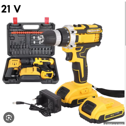 Parafusadeira Furadeira 12V 21V 2 Baterias Com Maleta e Acessórios Completo