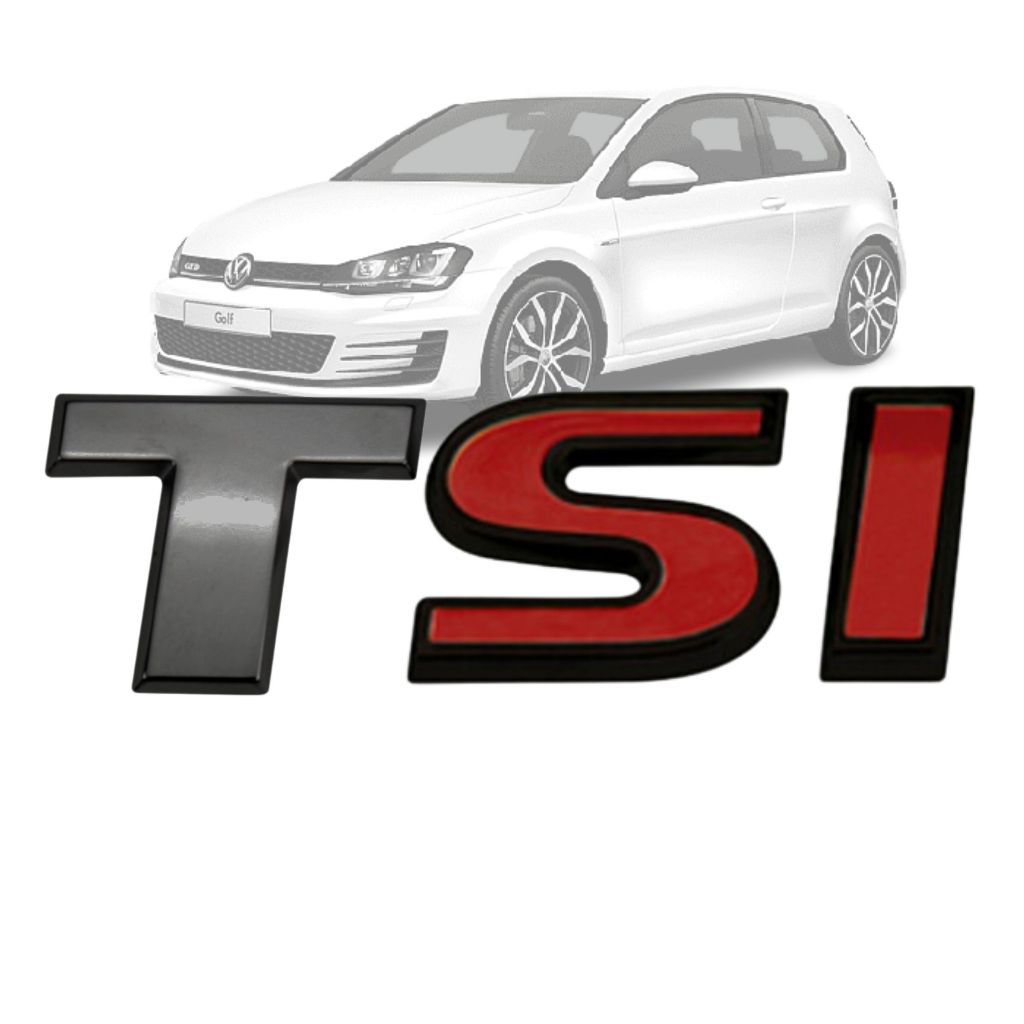 EMBLEMA TSI GOLF BLACK PIANO LETRAS SI VERMELHAS LETREIRO | Shopee Brasil