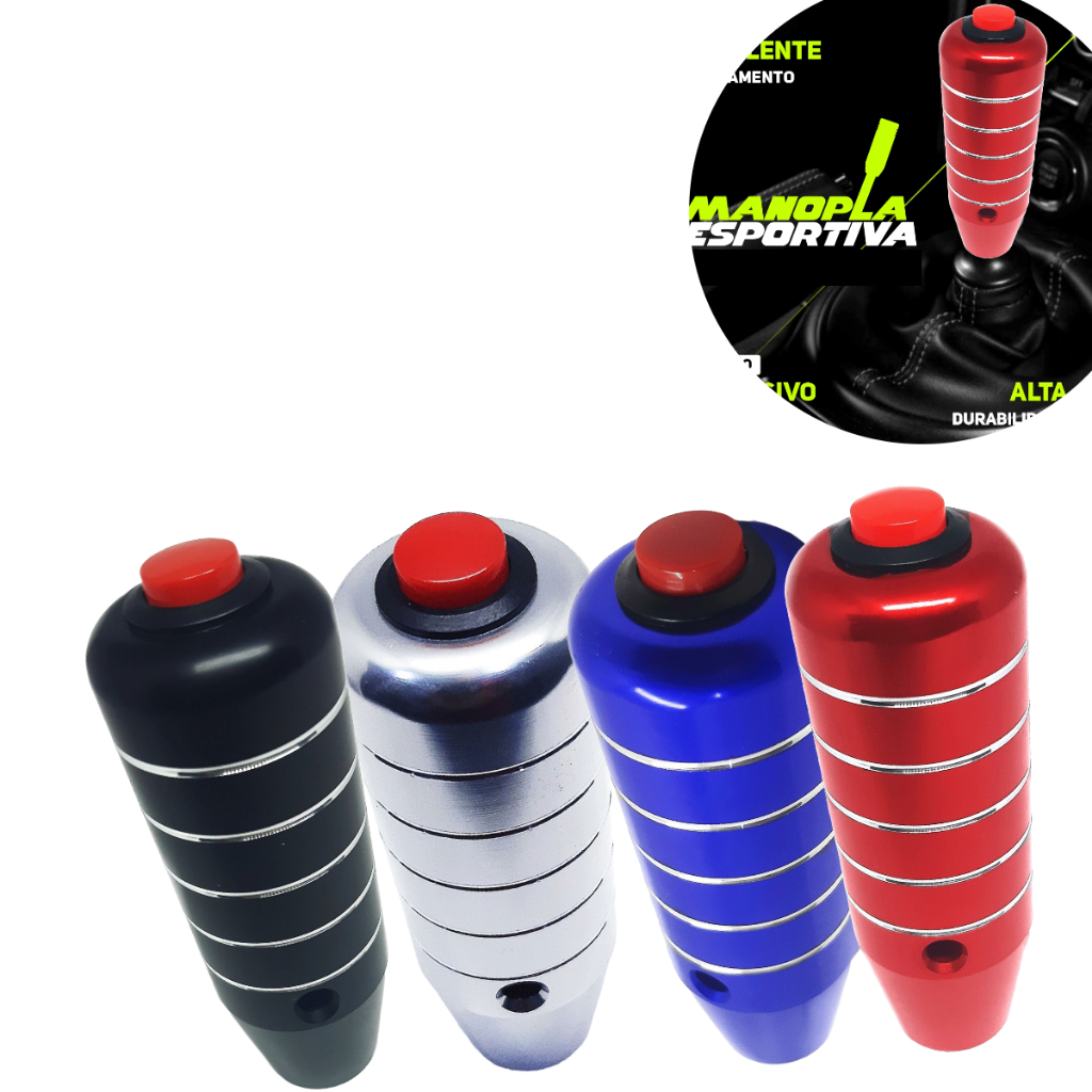Manopla De Cambio STRETT Alumino Esportiva Com Botão 3 Step | Shopee Brasil