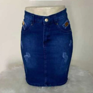 Saia JEANS secretária detalhe Dourado