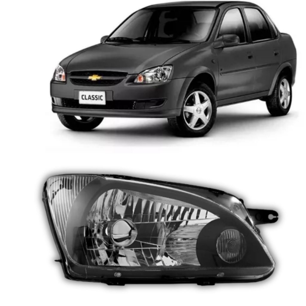 Farol Corsa Classic 2011 2012 A 2015 2016 Mascara Negra | Shopee Brasil