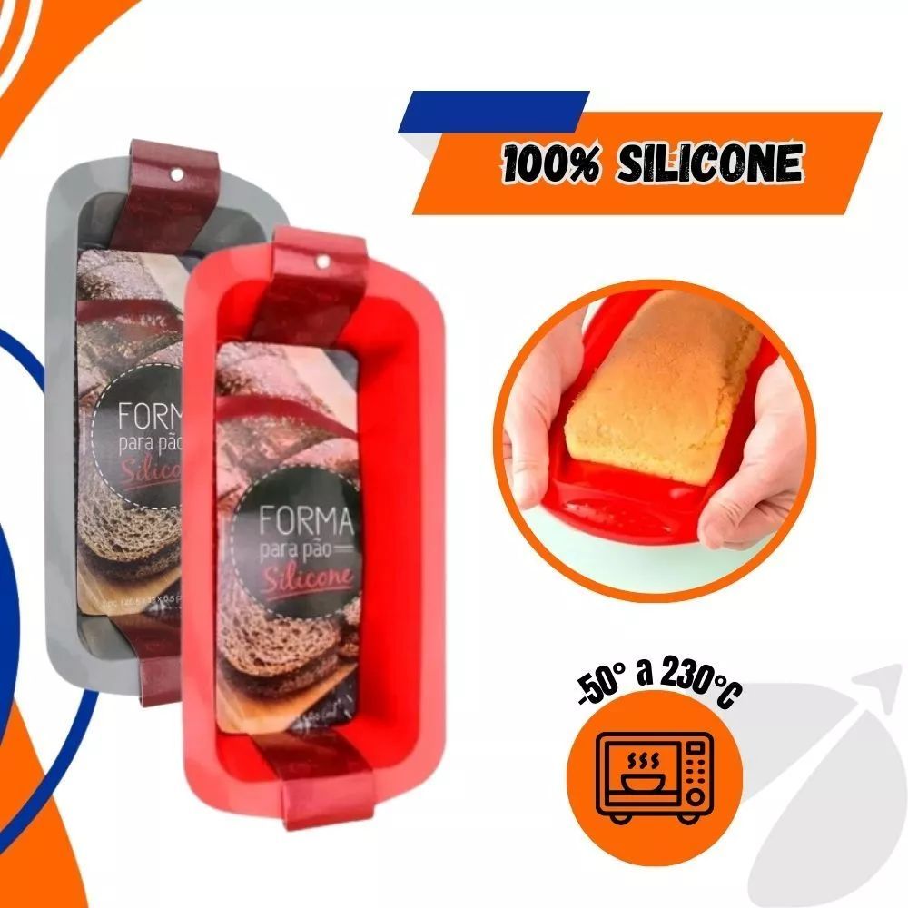 Forma de Silicone para Bolo Pão Retangular Antiaderente
