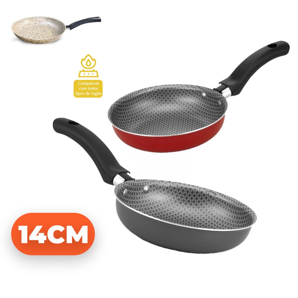 Frigideira Fritar Ovo Antiaderente Sem Oleo Alegrete 14Cm | Shopee Brasil