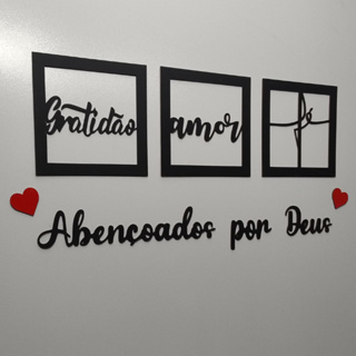 Kit Quadros Decorativos Frase Com Mini Apliques De Cora O Frase