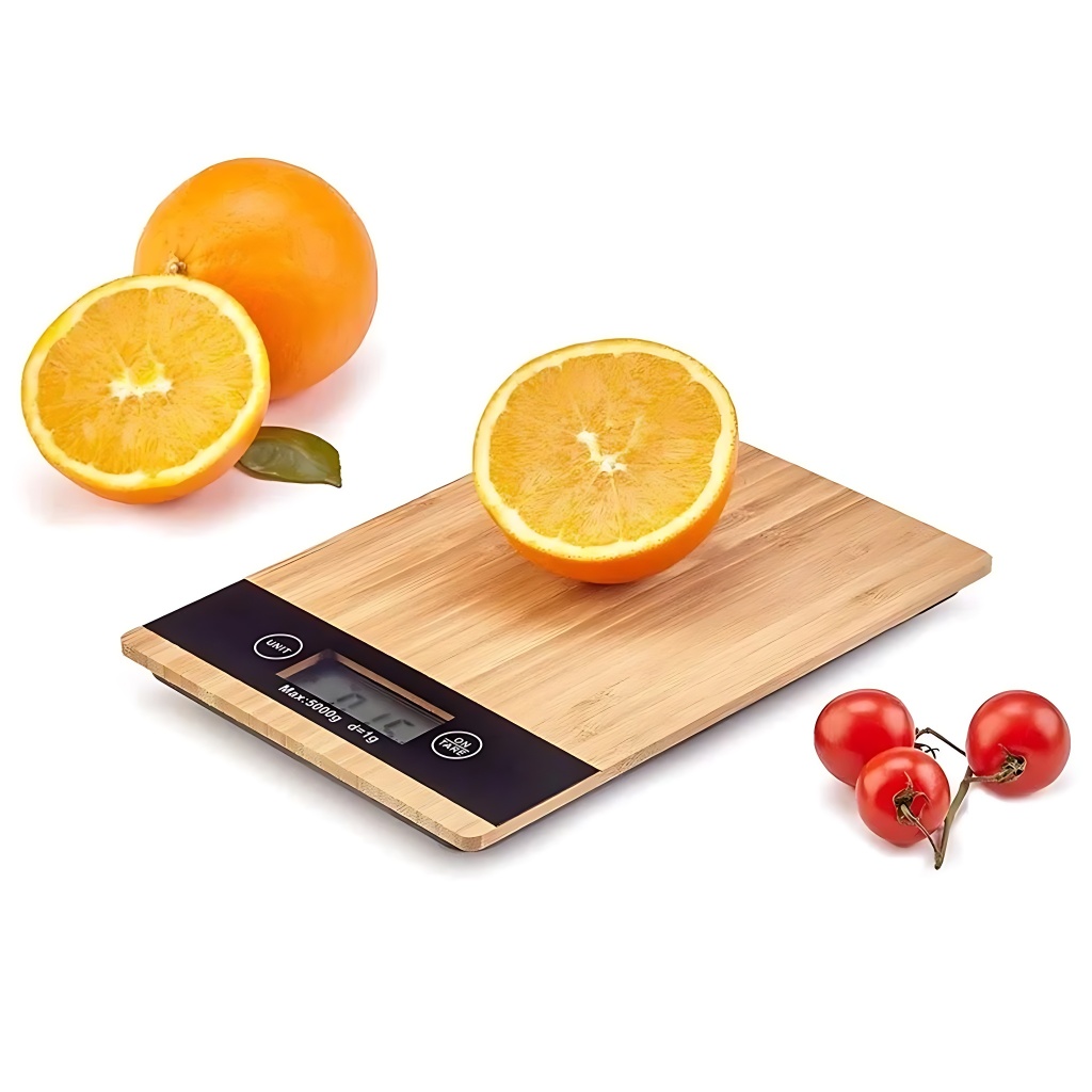 Balança Cozinha Digital Bambu 5Kg Alta Precisão Dieta E Nutrição ...