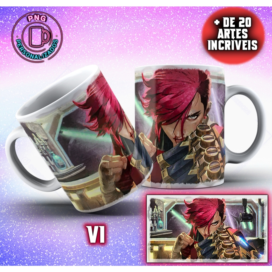 Canecas Vi Arcane Violet League of Legends personalizada Game Série