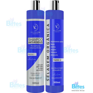 Kit Selagem Orgânica Uso Profissional Via Charm Realinhamento Capilar 300 Ml