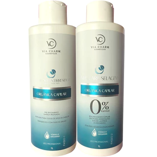 Kit Selagem Orgânica Profissional Via Charm Cosméticos Realinhamento Capilar