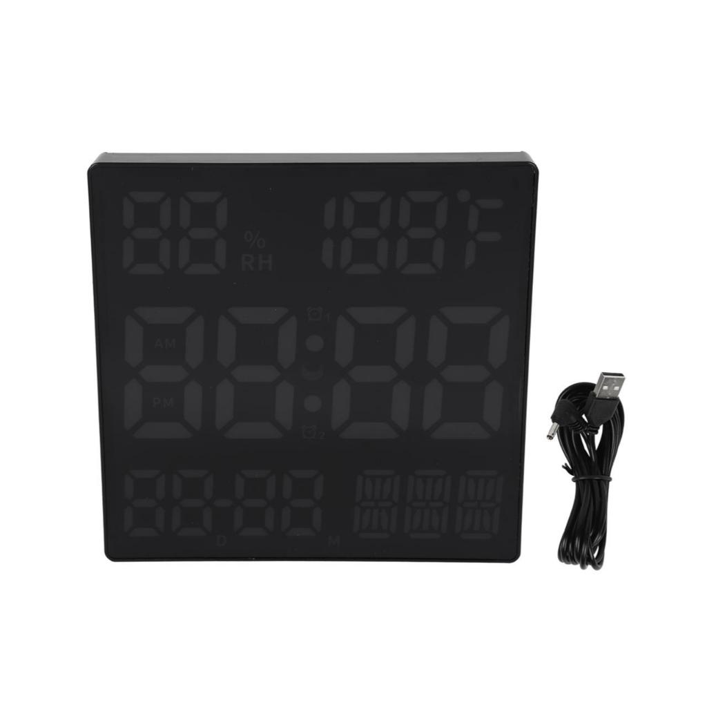 Relogio De Parede 25x25CM Digital De Led Com Calendario Hora
