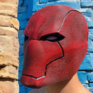 Mascará capacete capuz vermelho red hood cosplay colecionador impressão 3d