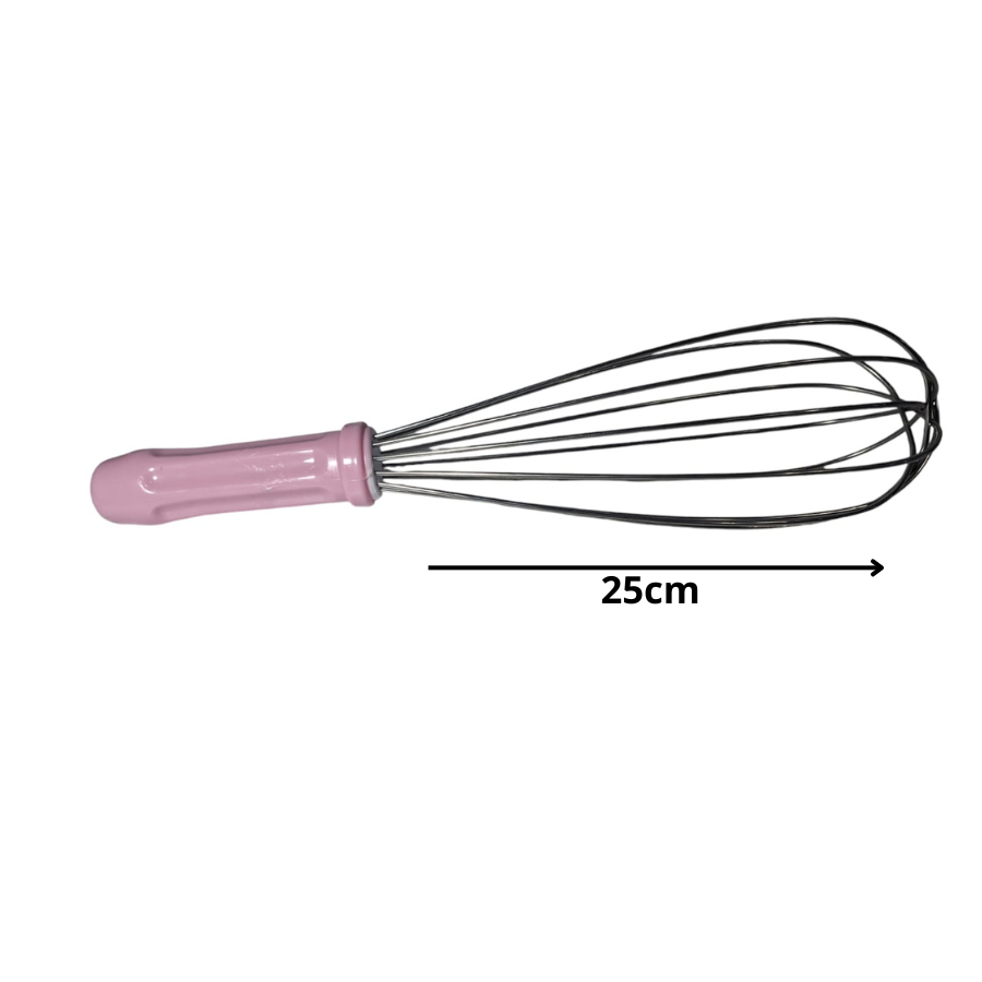 Fuê Batedor Bolo Ovos Profissional 25 Cm Inox (Rosa) Figueir