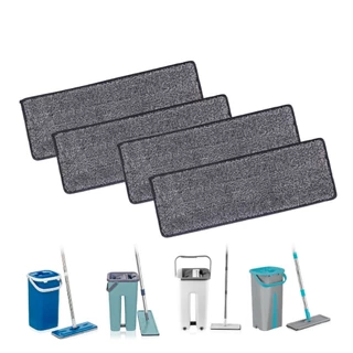 kit Refil Para Mop Flat Microfibra Lava E Seca Limpa Facil Reutilizável