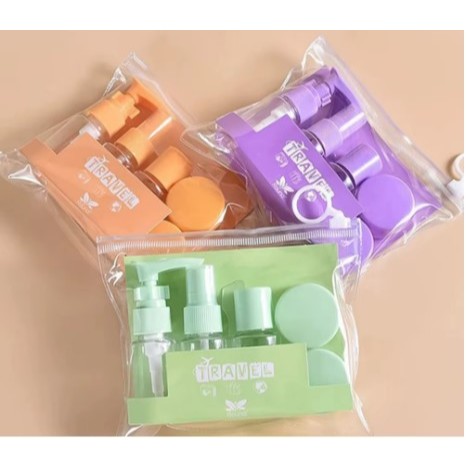 Frascos para Viagem 6 Peças Necessáire Perfume Maquiagem Creme portátil da lavagem do corpo estojo compacto do avião