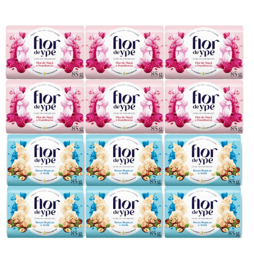 KIT COM 12 - Sabonete Flor de Ypê Fragrância Variadas 85g.