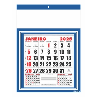 Folhinha 2025 Calendário de Parede