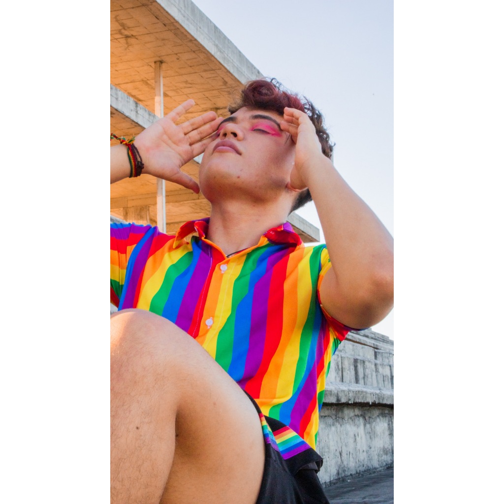 Camisa Bandeira do Orgulho LGBTQIAP+ Camisaria de botão LGBT Gay ...