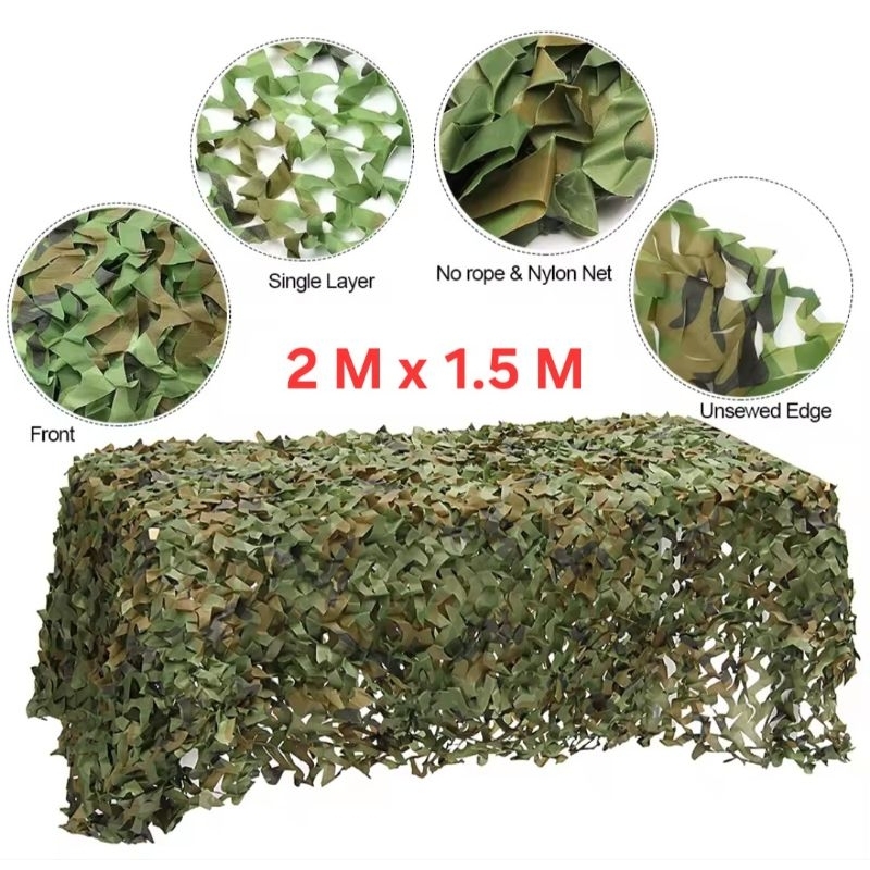 Rede Camuflada verde 3D 1.5 M x 2 Metros de Alta Qualidade