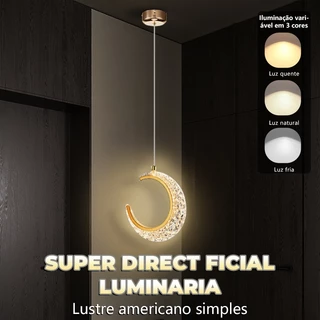 110V-220V ILIFE Pendente Cristal Oval Elipse Moderno Dourado Luminária 15W Bivolt