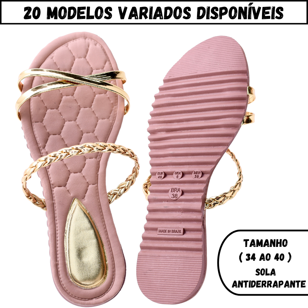 Chinelo Rasteira Feminino Rasteirinha Delicada Sandalia Da Moda ...