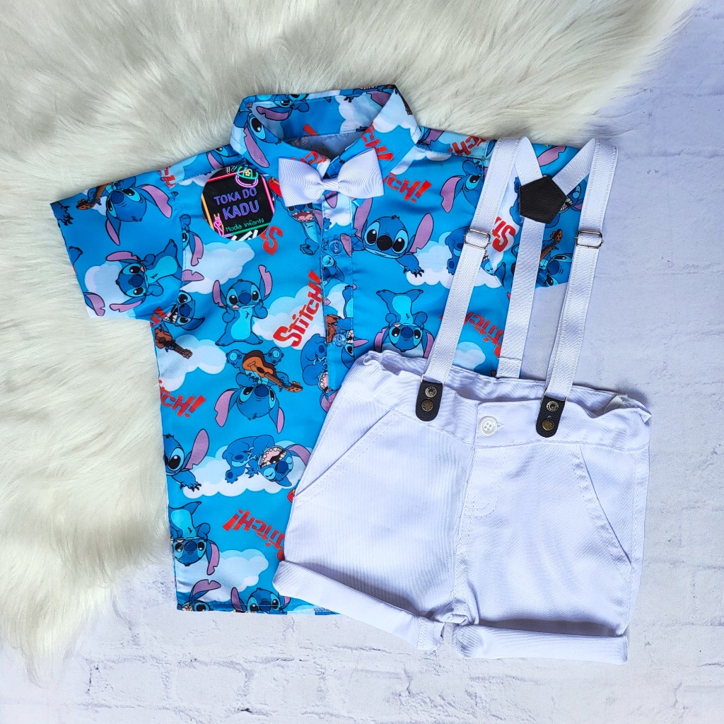 Roupa Lilo & Stitch Infantil Conjunto Temático Stitch Para Meninos ...
