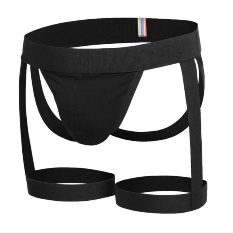 Cueca jockstrap com liga na coxa adulto