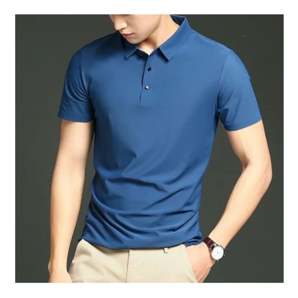 Camisa Polo Masculina em Tecido Gelado Elastico