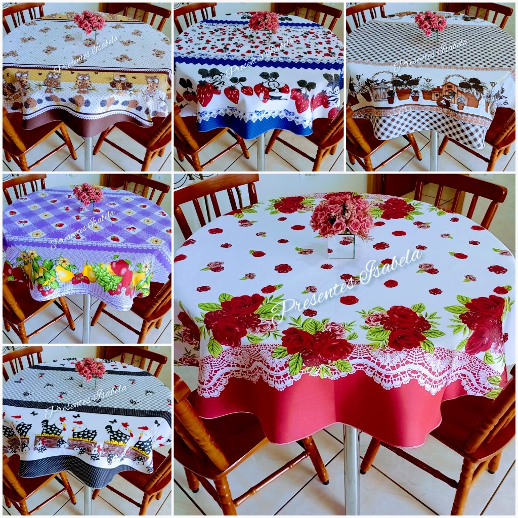Kit 4 Toalhas De Mesa Redonda 4 Cadeira Tecido Oxford | Shopee Brasil