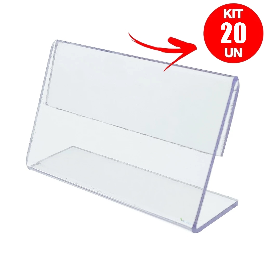 Display Acrilico Porta Preço 6x4cm (Horizontal) - Kit com 20