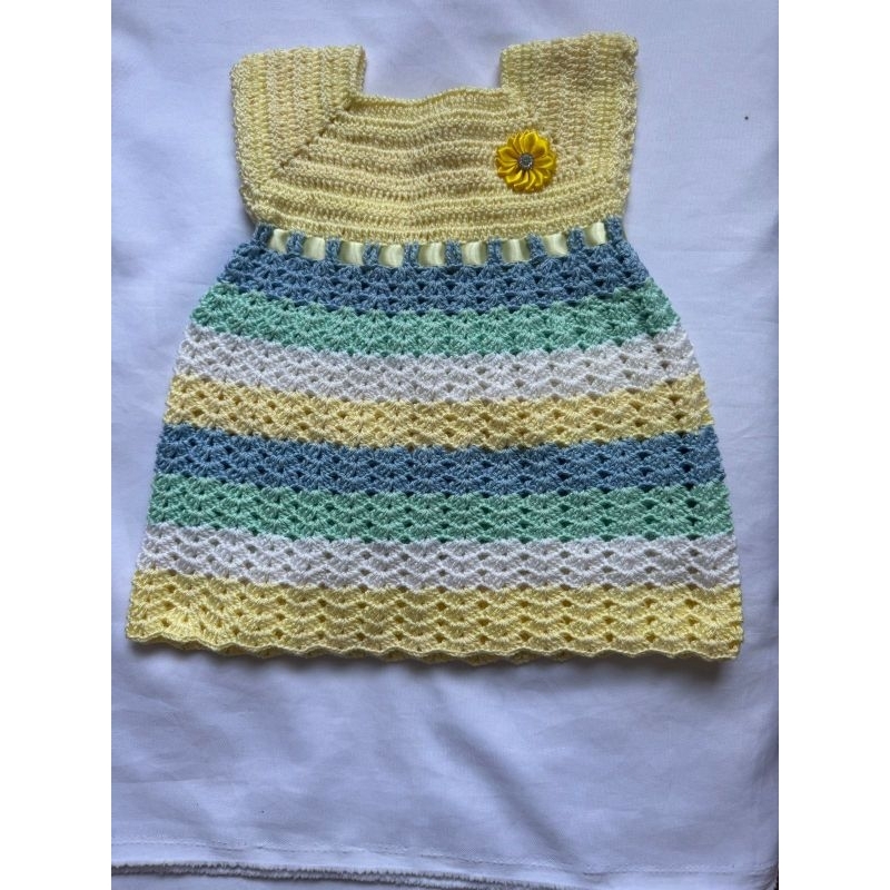 Vestido de Croche infantil. Para bebês de 6 meses. Roupa, enxoval, bebê ...