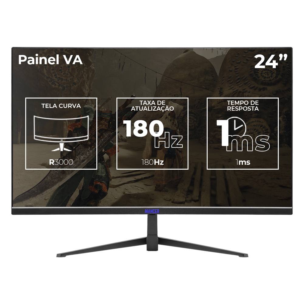Monitor Gamer Mancer Valak ZX180, 24 Pol, VA, FHD, 1ms, 180Hz, FreeSync, HDMI/DP, MCR-VZX180-BL01