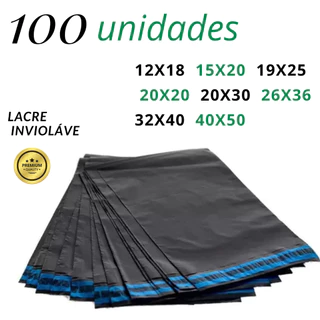 Saquinho Adesivado 100 Unidades Envelope De Segurança Aba Adesiva Embalagem Correio Ecommerce