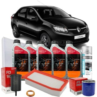 Kit Troca Revisão 10w40 Motrio Renault Logan 1.6 sce 16v 2017 Em Diante Uber