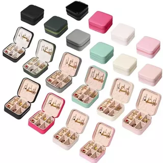 KIT 12 pcs Porta Jóias Portátil Caixinha Bolsa de Armazenamento Colar Brincos Anéis