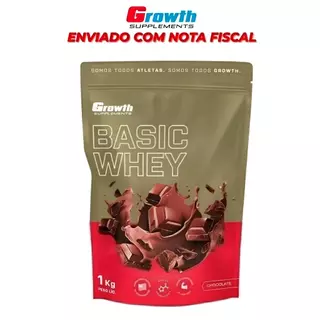 Basic Whey Sabor Chocolate (1KG) Growth Supplements - Envio Imediato