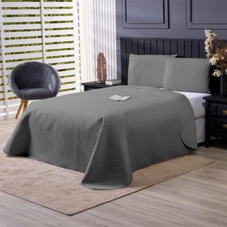 Cobre Leito Matelado 3 Pecas Casal e Queen Ultrassonico Colcha Premium 100% Poliéster