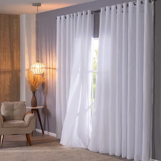 Cortina Voil com forro Microfibra 4,00m X 2,70m de alt. Decoracao Casa Ambiente Aconchegante