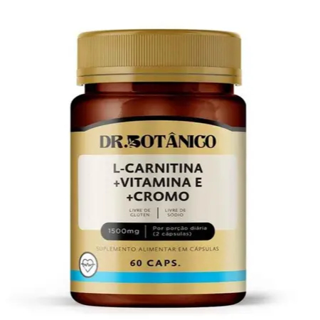 L CARNITINA COM VITAMINA E + PICOLINATO DE CROMO 60CAPS DR BOTÂNICO