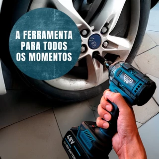 Chave Elétrica para Roda Parafusadeira Furadeira de Impacto 48V 500Nm Alta Potência Ferramenta