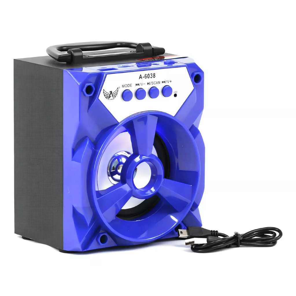 Caixa de Som Speaker Bluetooth Altomex Modelo A-6038 Recarregável Cor Azul