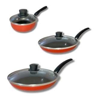 Jogo De Frigideira Francesa Antiaderente Com Tampa 3 Peças em Oferta na Shopee