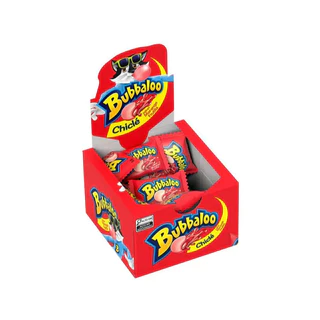Chiclete Bubbaloo Morango Com 60 Unidades De 5g