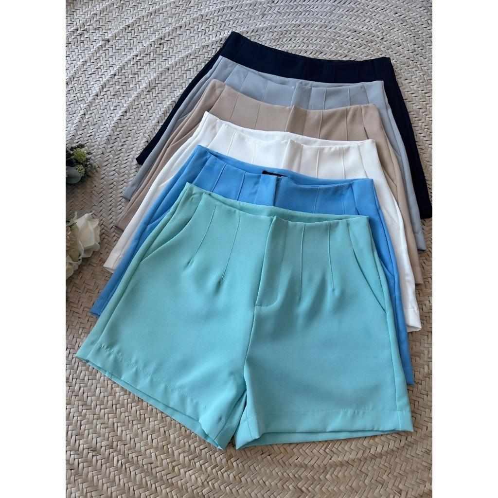 Short Feminino Alfaiataria Zara Cintura Alta Com Ziper Na Lateral