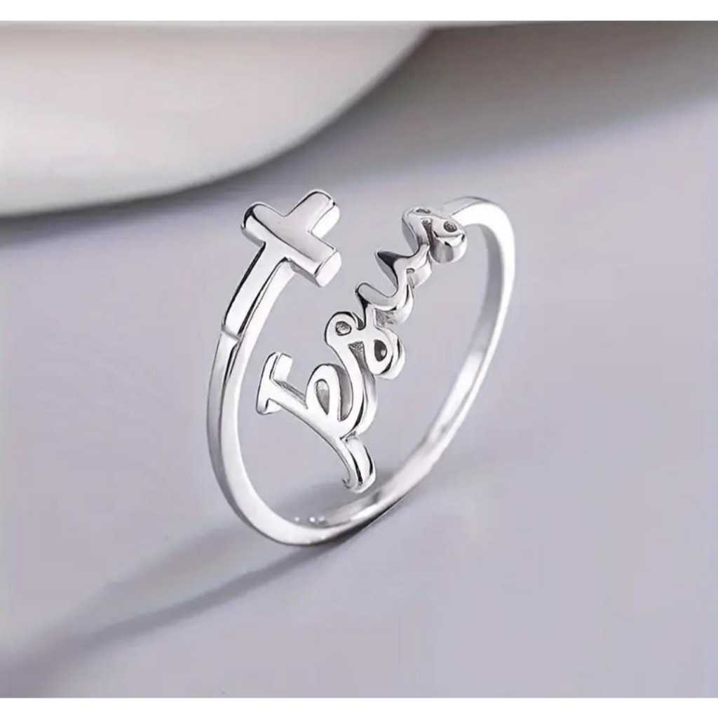 Anel Aliança Jesus Regulável Cristão Religioso | Shopee Brasil