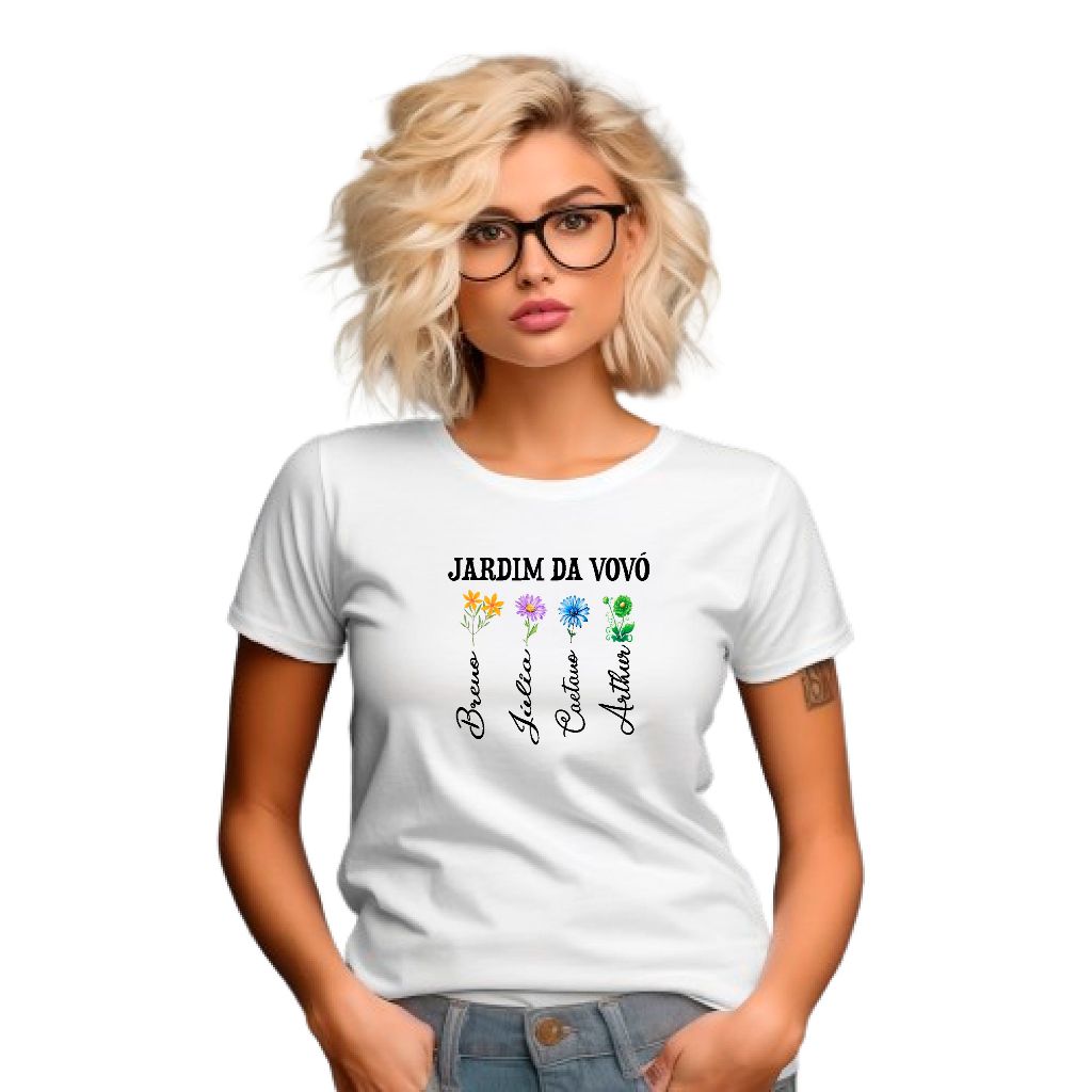 Camiseta Jardim da Vovó, personalizada | Shopee Brasil