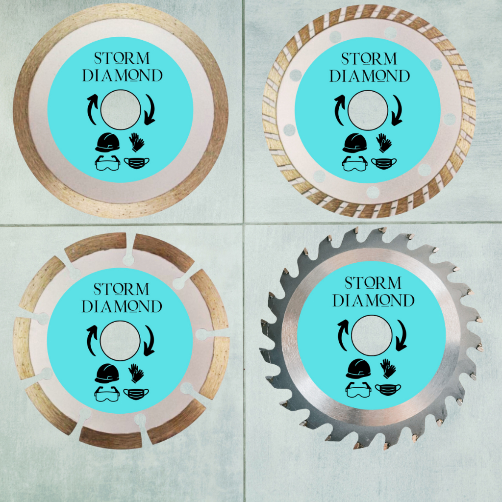 Kit 4 Discos De Corte Diamantados Cortar Mármore Granito Concreto Alvenaria Piso Cerâmica Madeira