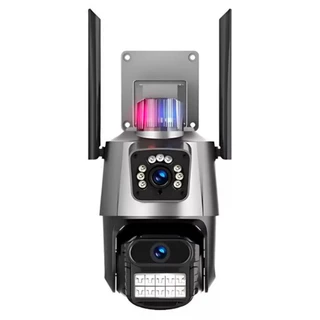 Camera Speed Dome IP 3.6mm Lente Dupla WIFI com Sirene Policial e Alarme app:ICSee