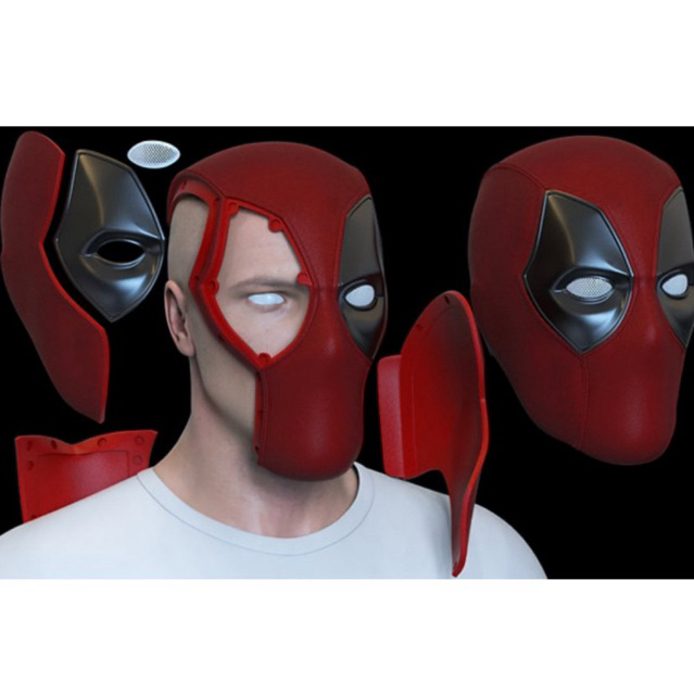 Máscara capacete deadpool cosplay impressão 3d