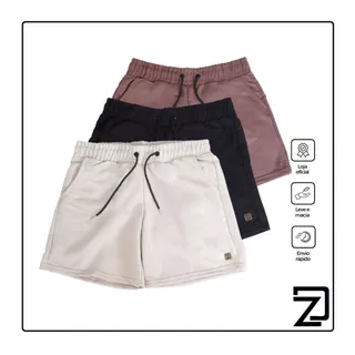 KIT 3 Bermuda Short Masculina Moletinho Casual Adulto