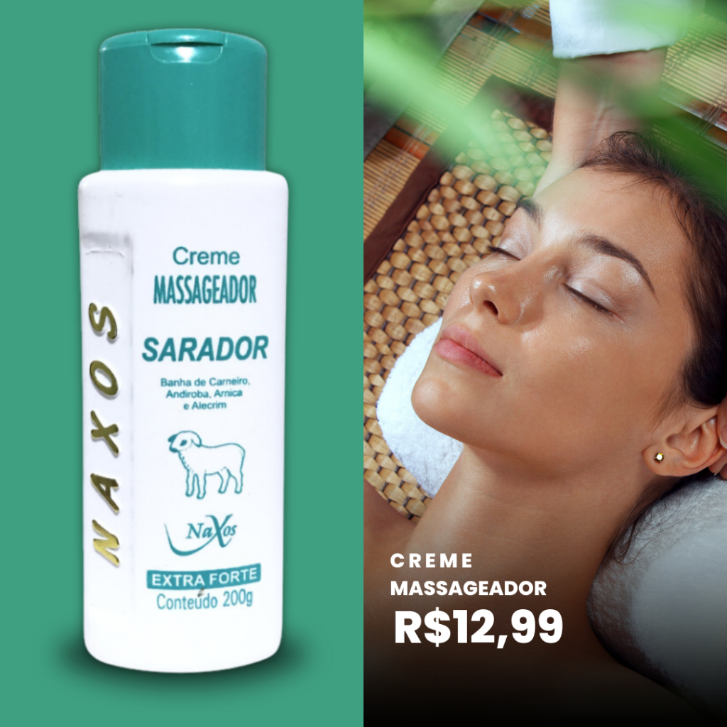 Creme Massageador Sarador Naxos - Extra Forte 200ml | Shopee Brasil