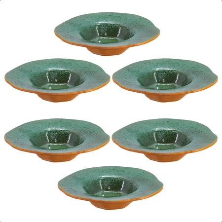 Kit 6 unidades PRATO RISOTO/MASSA cerâmica orgânica